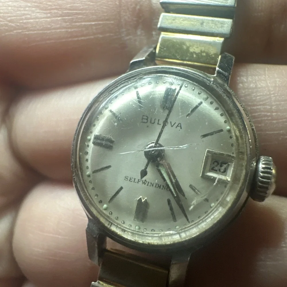 Working VTG 1963 Bulova Automatic 17J Self Winding Ladies Watch 20mm Fit 7